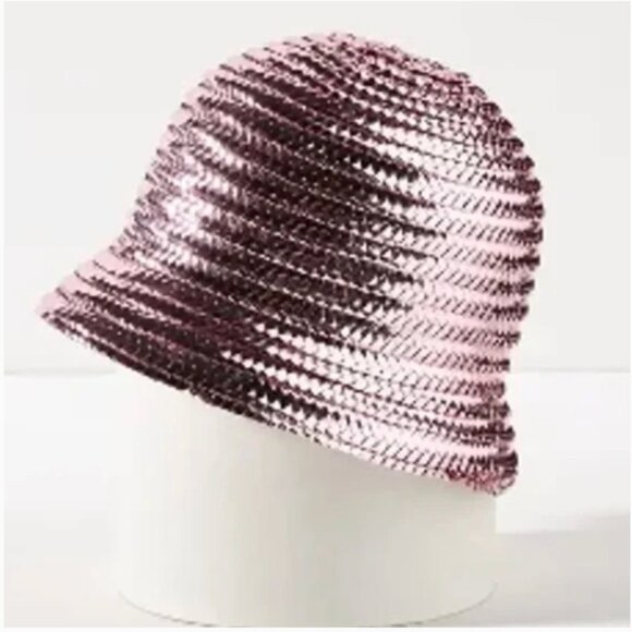 Anthropologie Anthony Peto paris pink cloche size Small NEW metallic - Picture 2 of 10